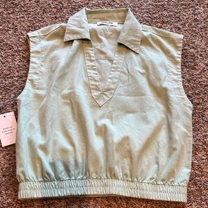 Double Zero Light Green Sleeveless Top